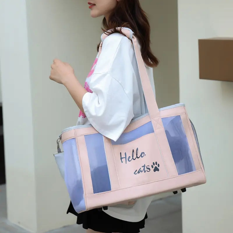 Mesh-Panel Pet Carrier Tote