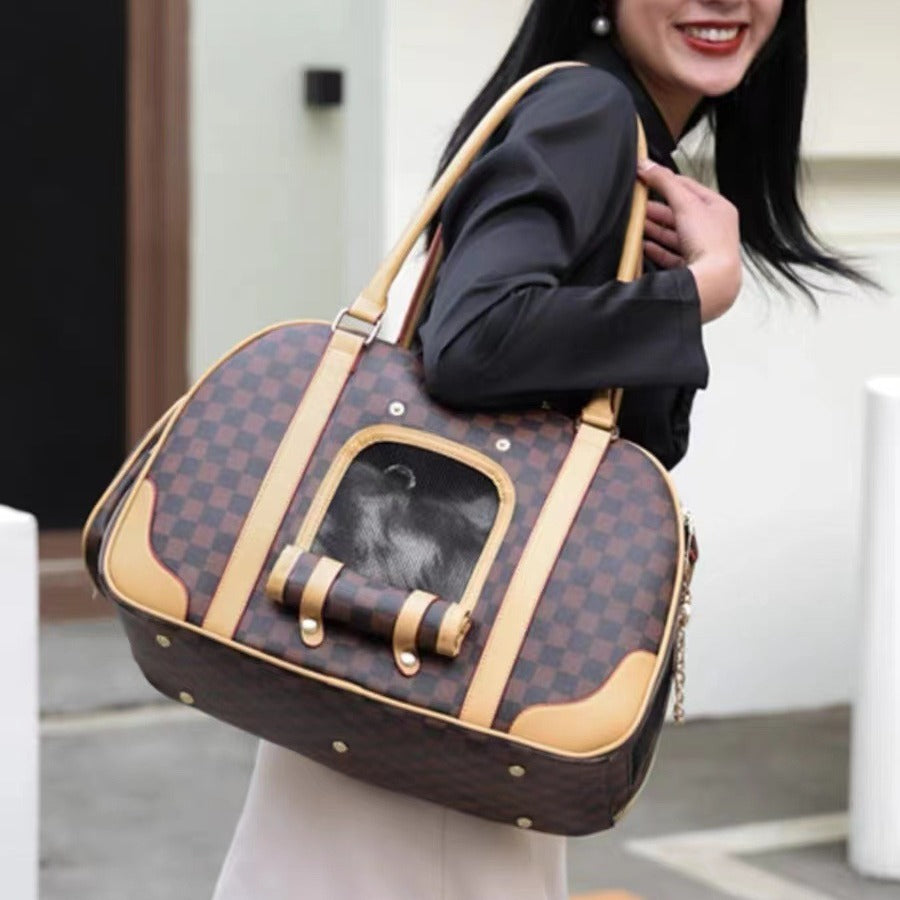 PVC Pet Carrier Tote with Front Mesh Panel