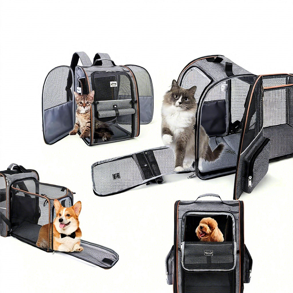 Expandable Pet Carrier with Car Seat Strap