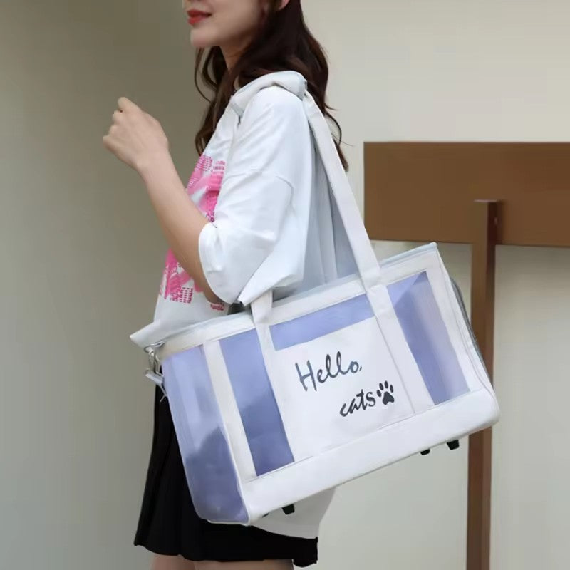 Mesh-Panel Pet Carrier Tote