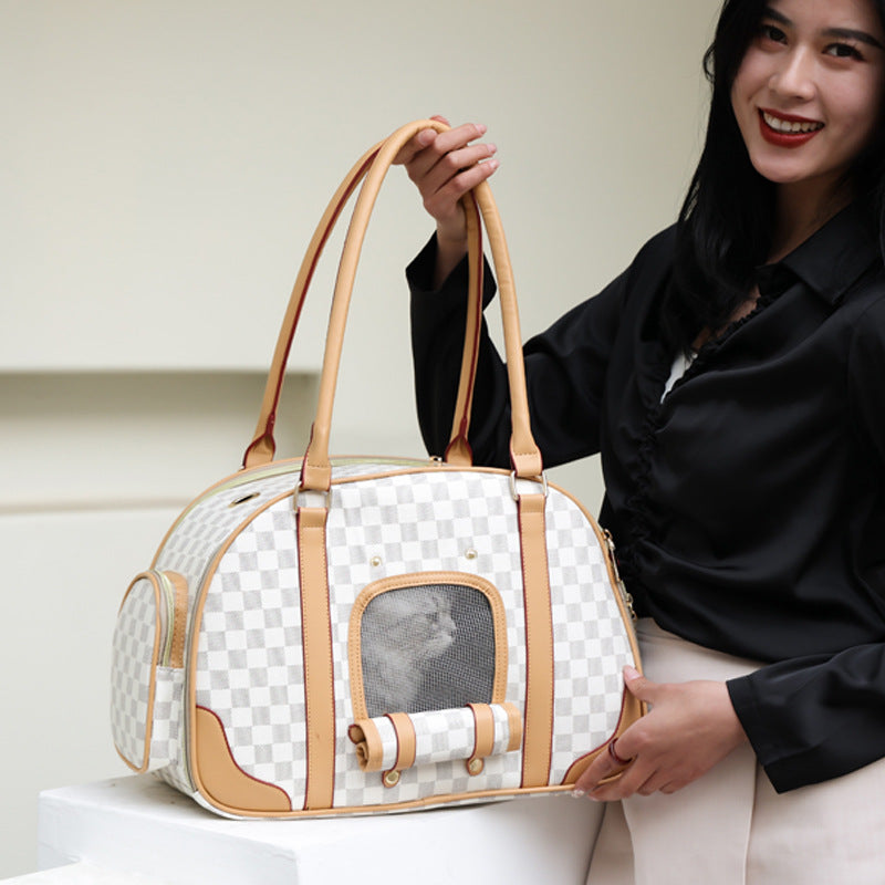 PVC Pet Carrier Tote with Front Mesh Panel