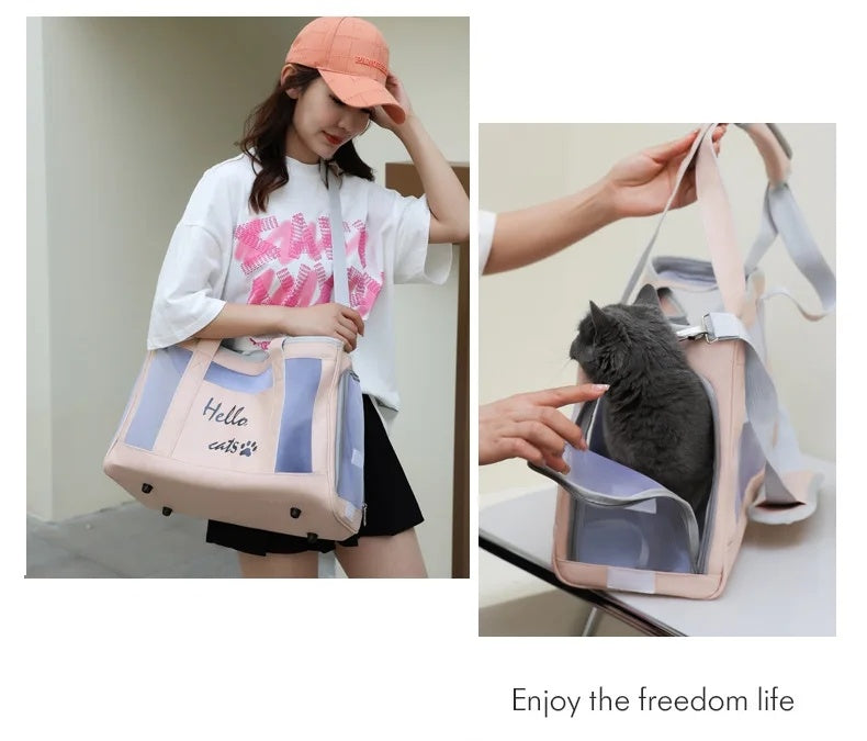 Mesh-Panel Pet Carrier Tote