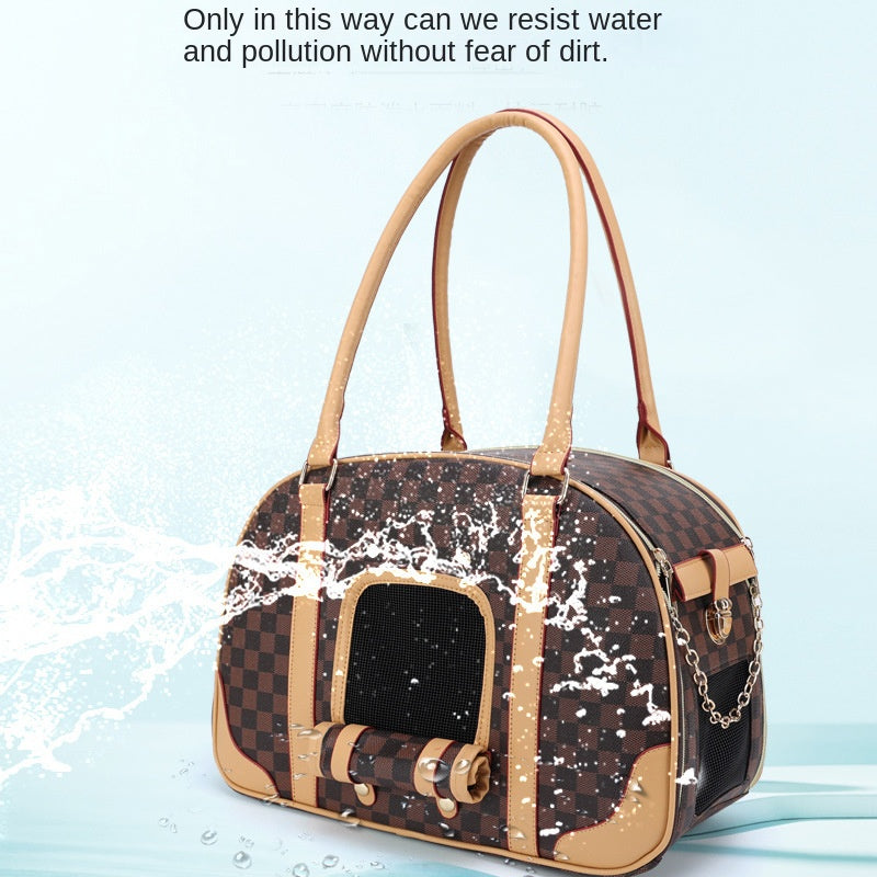 PVC Pet Carrier Tote with Front Mesh Panel