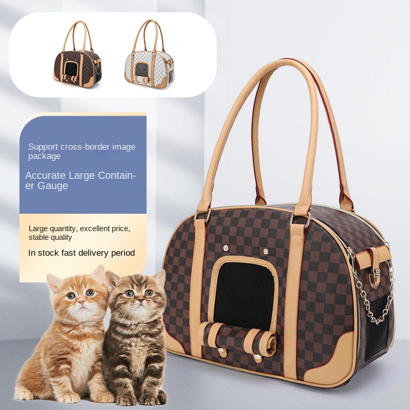 PVC Pet Carrier Tote with Front Mesh Panel