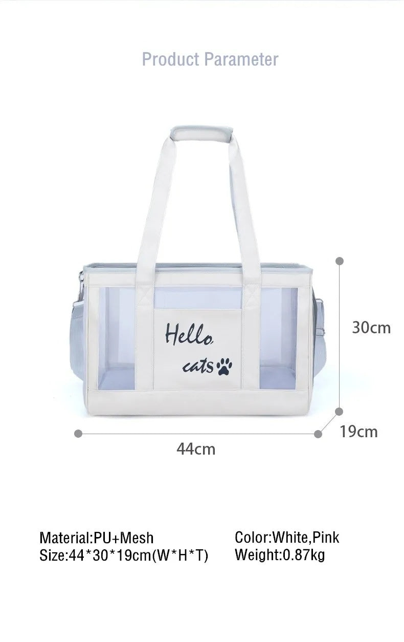 Mesh-Panel Pet Carrier Tote