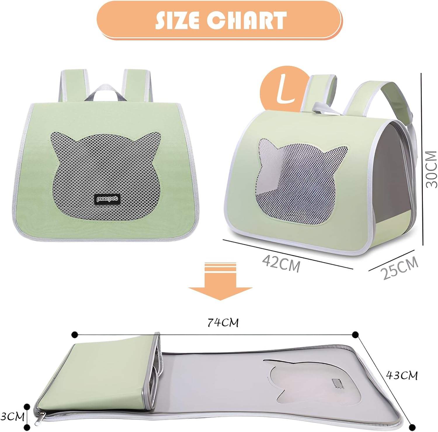 Pet Carrier Backpack with Two Size Options