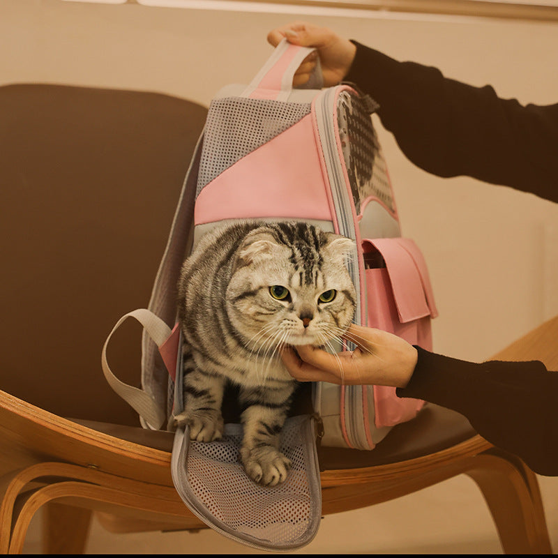 Pet Carrier Backpack with Dual Front Pockets