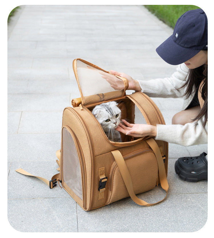 Polyester Expandable Pet Carrier Backpack