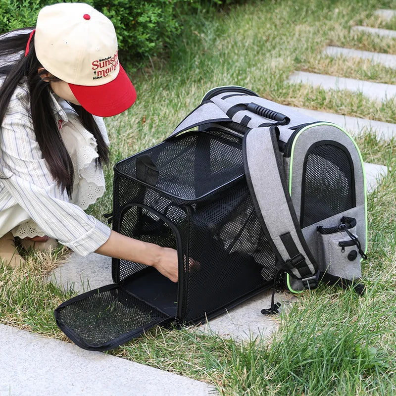 Expandable Soft-Sided Pet Carrier Backpack