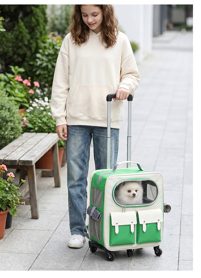 Convertible Pet Carrier Backpack with Standard & Wheeled Options