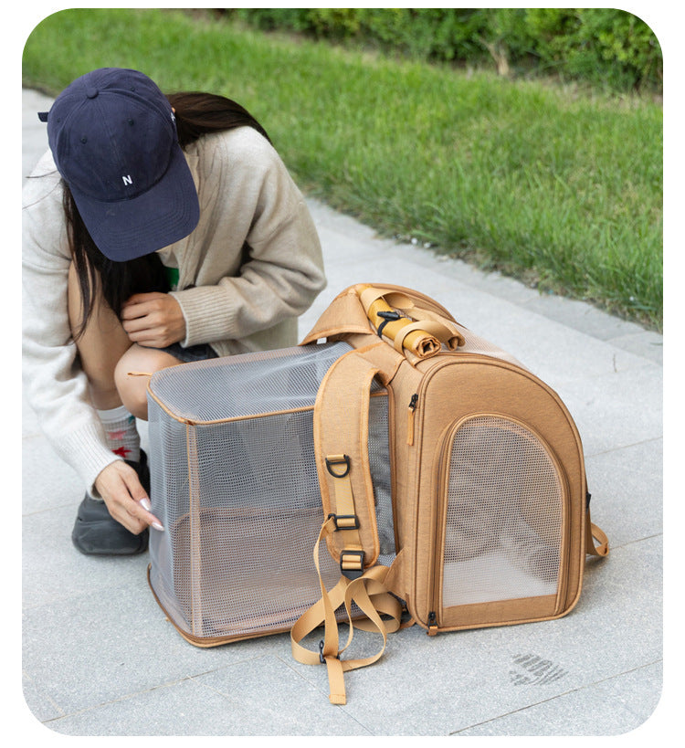 Polyester Expandable Pet Carrier Backpack