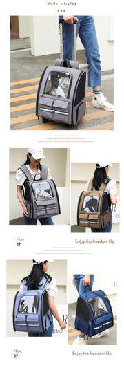 Pet Carrier Backpack with Trolley Version