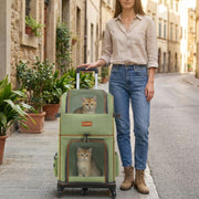 Polyester Wheeled Pet Carrier with Trolley