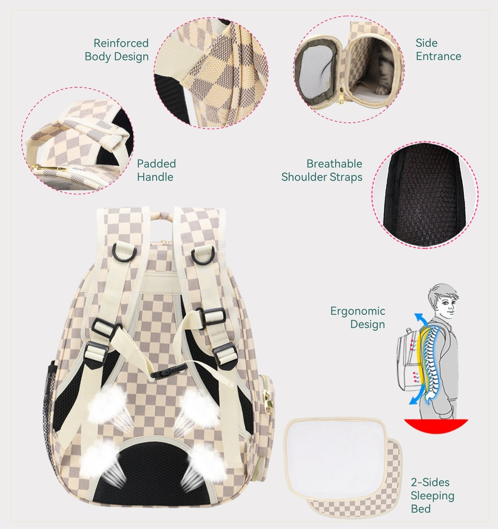 PU and PET Pet Carrier Backpack