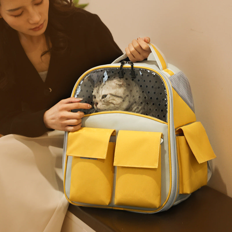 Pet Carrier Backpack with Dual Front Pockets