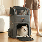 Polyester Wheeled Pet Carrier with Trolley