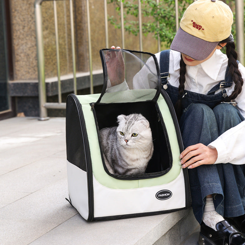 Oxford Pet Carrier Backpack with Trolley Configuration