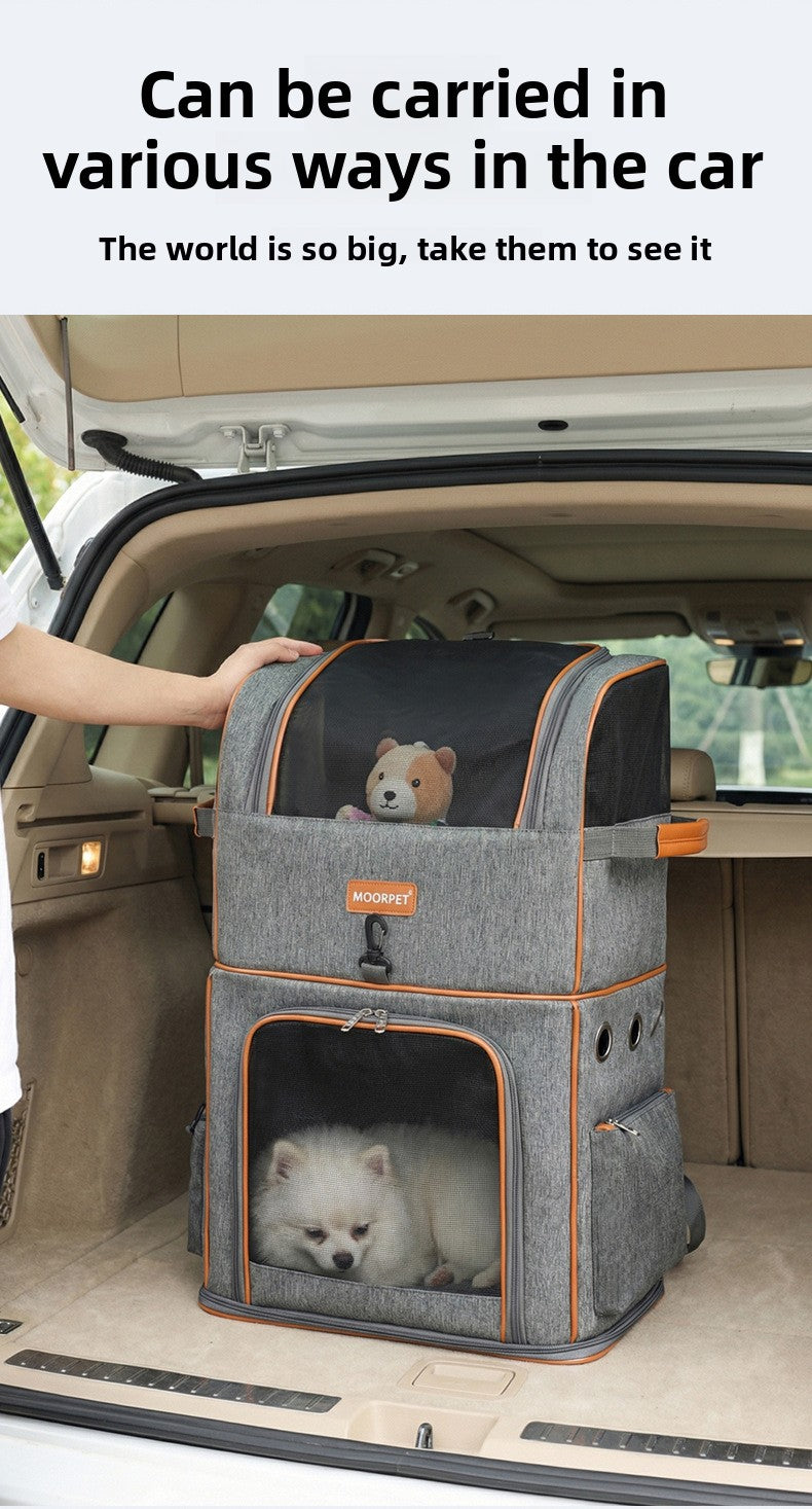 Polyester Wheeled Pet Carrier with Trolley