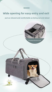 Large Oxford Wheeled Pet Carrier
