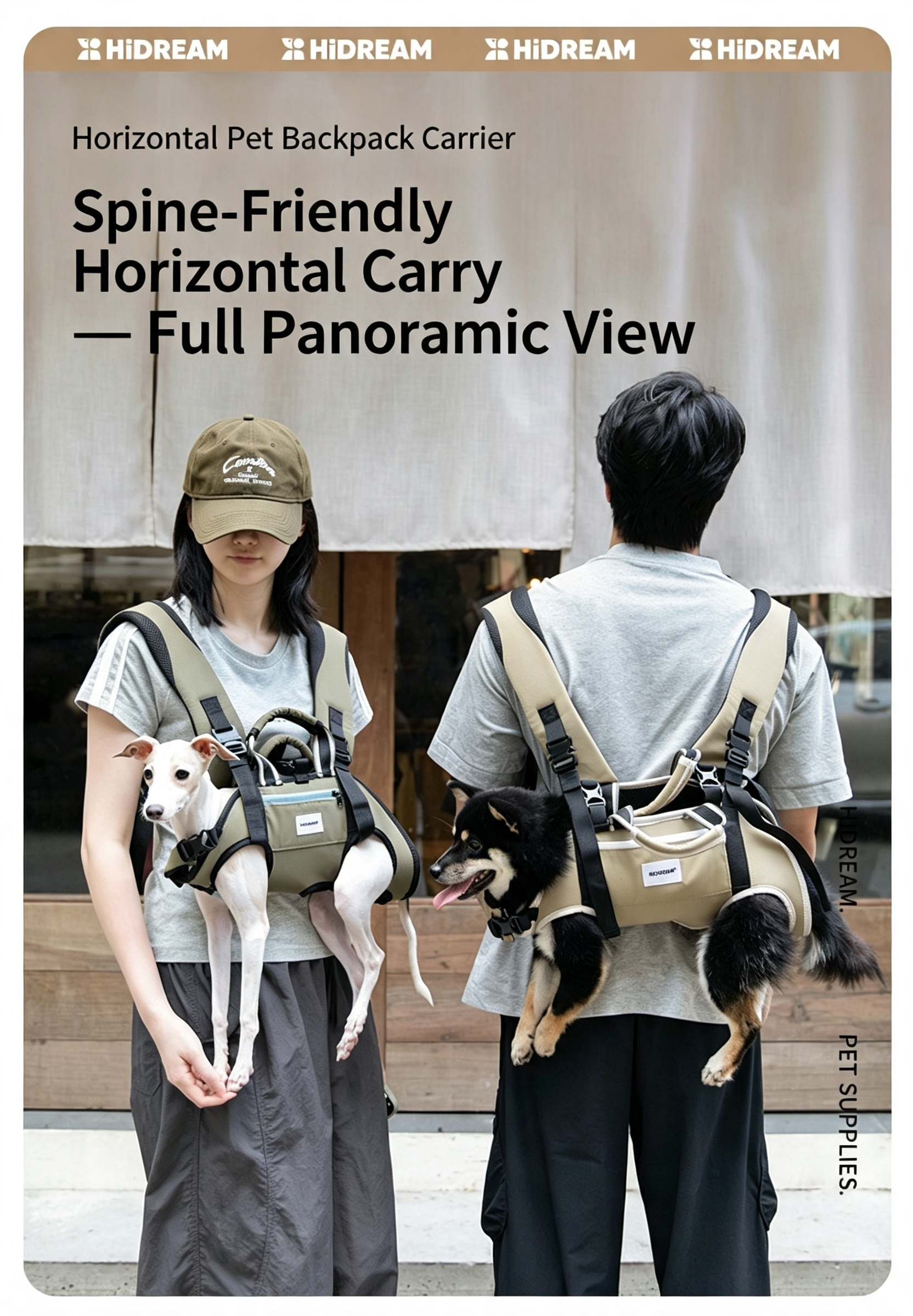 Spine-Friendly Horizontal Pet Carrier Backpack