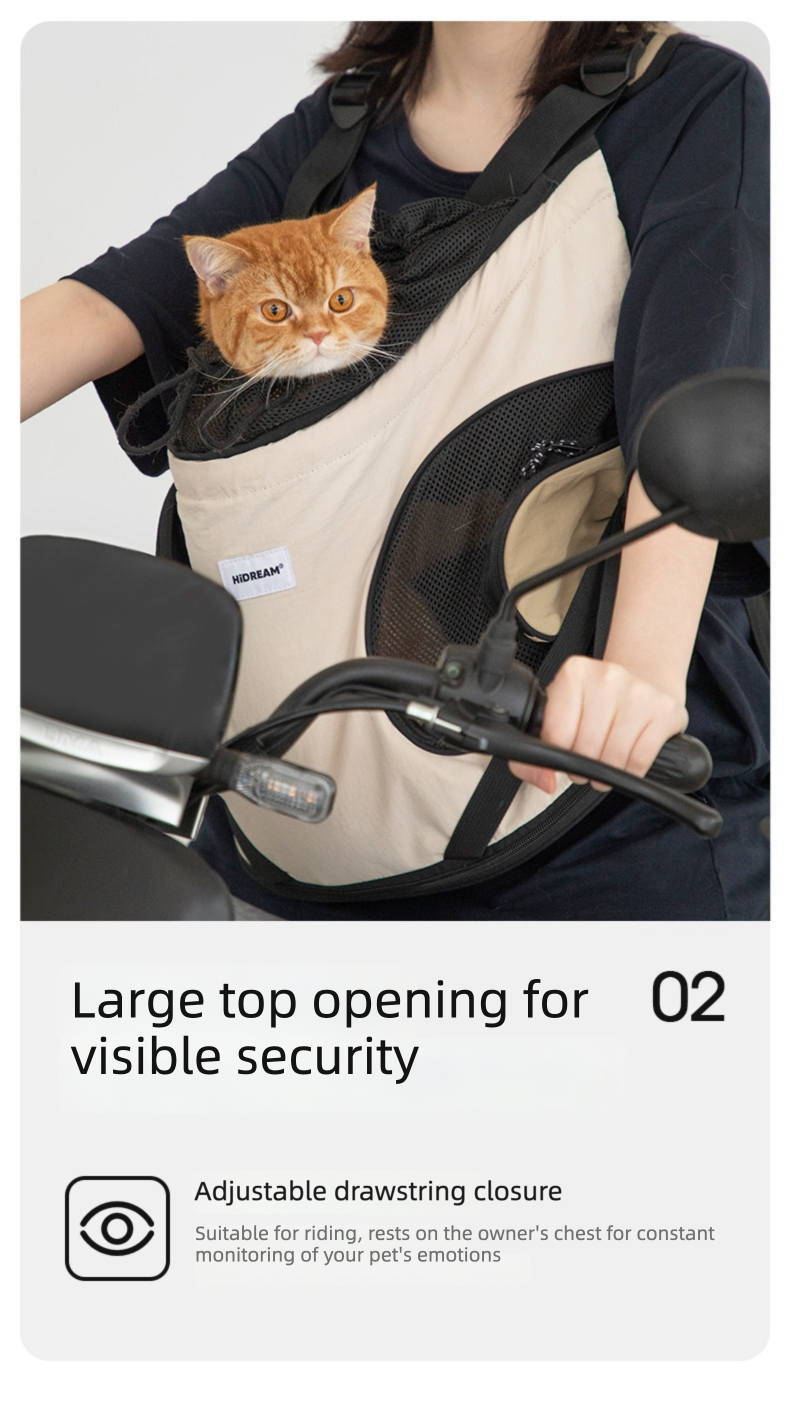 Hands-Free Front Carry Pet Backpack with Spine Support