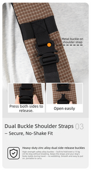 Ice-Silk Horizontal Pet Backpack Carrier with Spine-Friendly Support