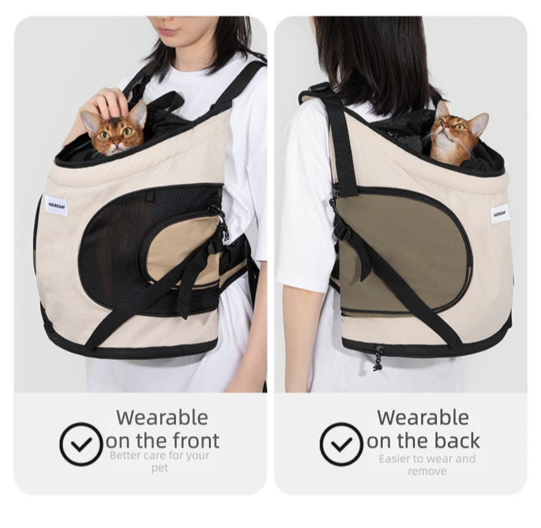 Hands-Free Front Carry Pet Backpack with Spine Support