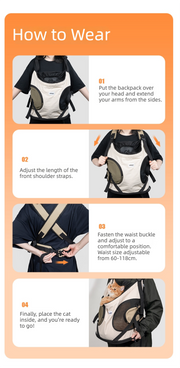 Hands-Free Front Carry Pet Backpack with Spine Support