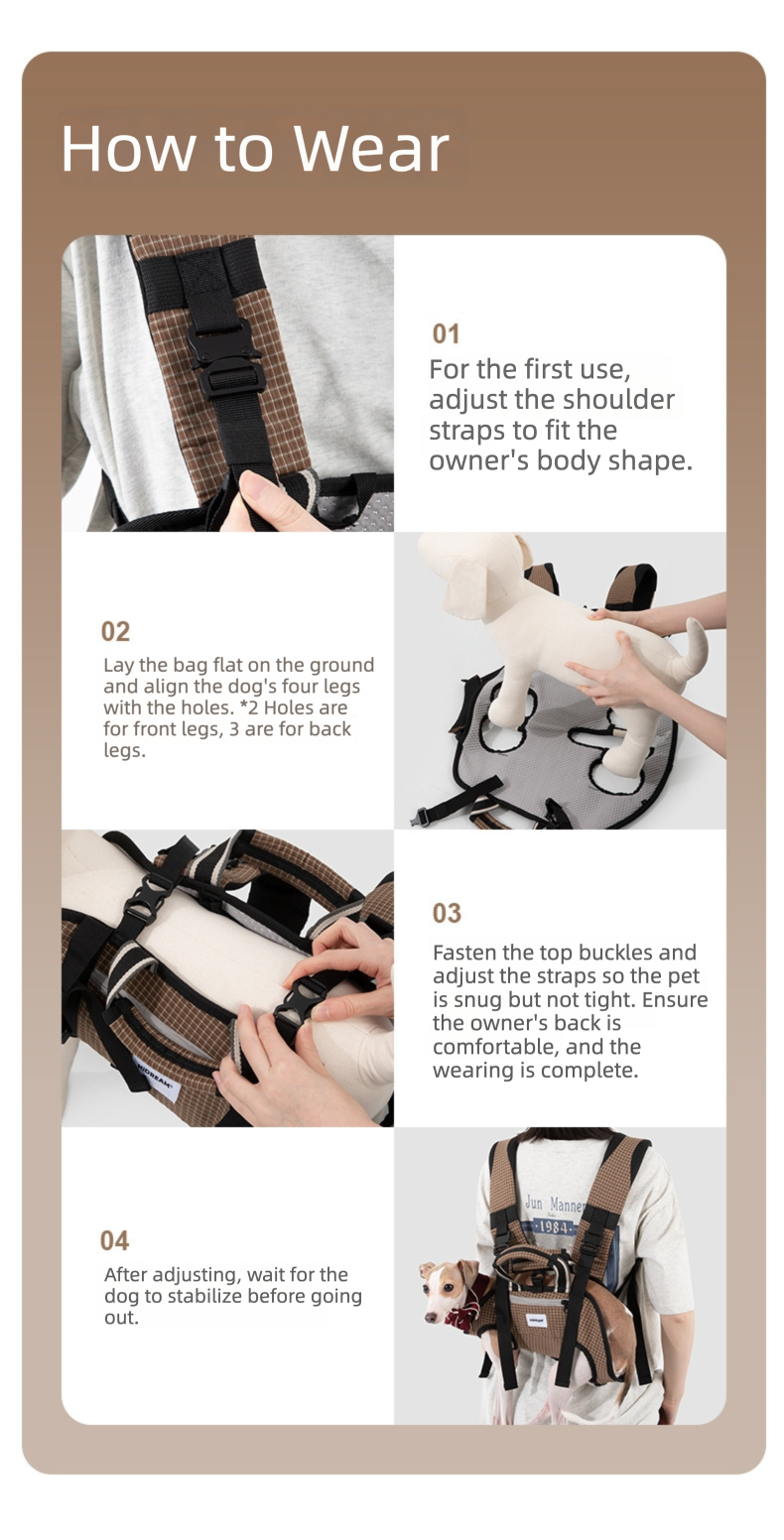 Ice-Silk Horizontal Pet Backpack Carrier with Spine-Friendly Support