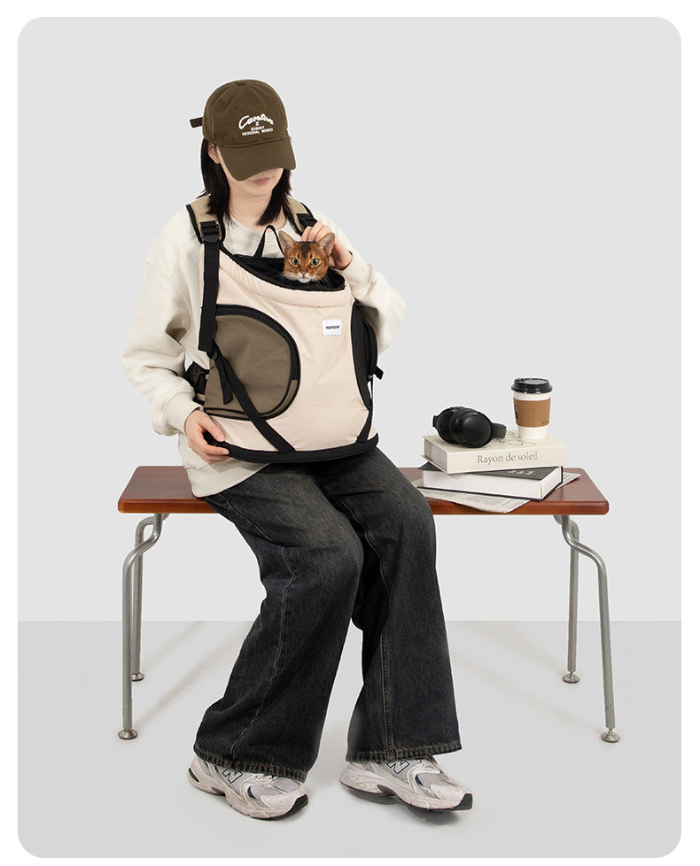 Hands-Free Front Carry Pet Backpack with Spine Support