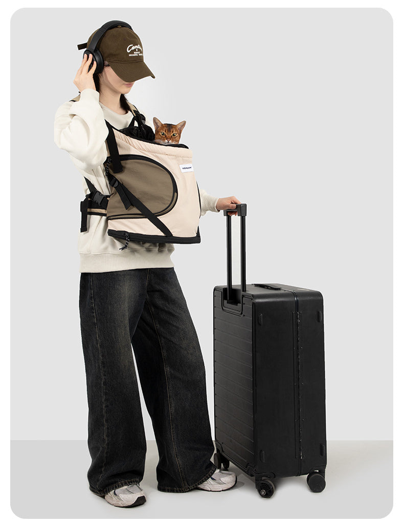 Hands-Free Front Carry Pet Backpack with Spine Support