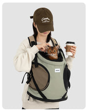 Hands-Free Front Carry Pet Backpack with Spine Support