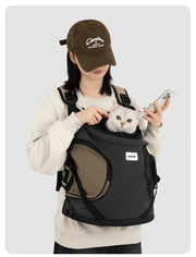 Hands-Free Front Carry Pet Backpack with Spine Support