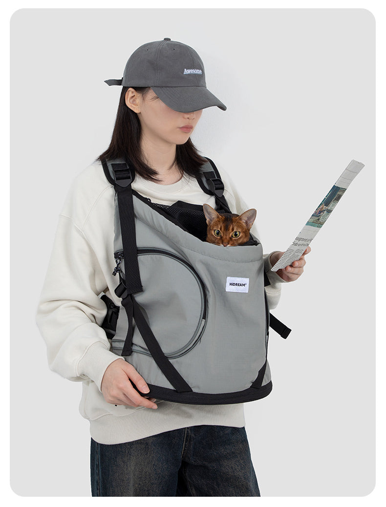 Hands-Free Front Carry Pet Backpack with Spine Support