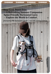 Ice-Silk Horizontal Pet Backpack Carrier with Spine-Friendly Support