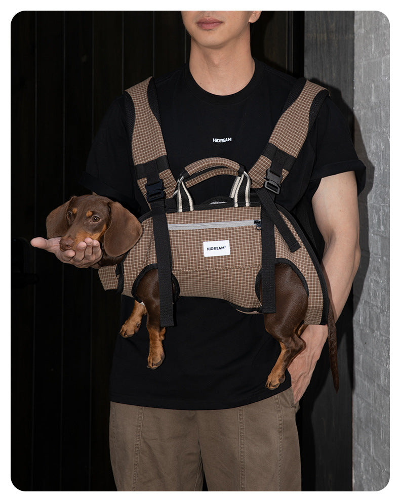 Ice-Silk Horizontal Pet Backpack Carrier with Spine-Friendly Support
