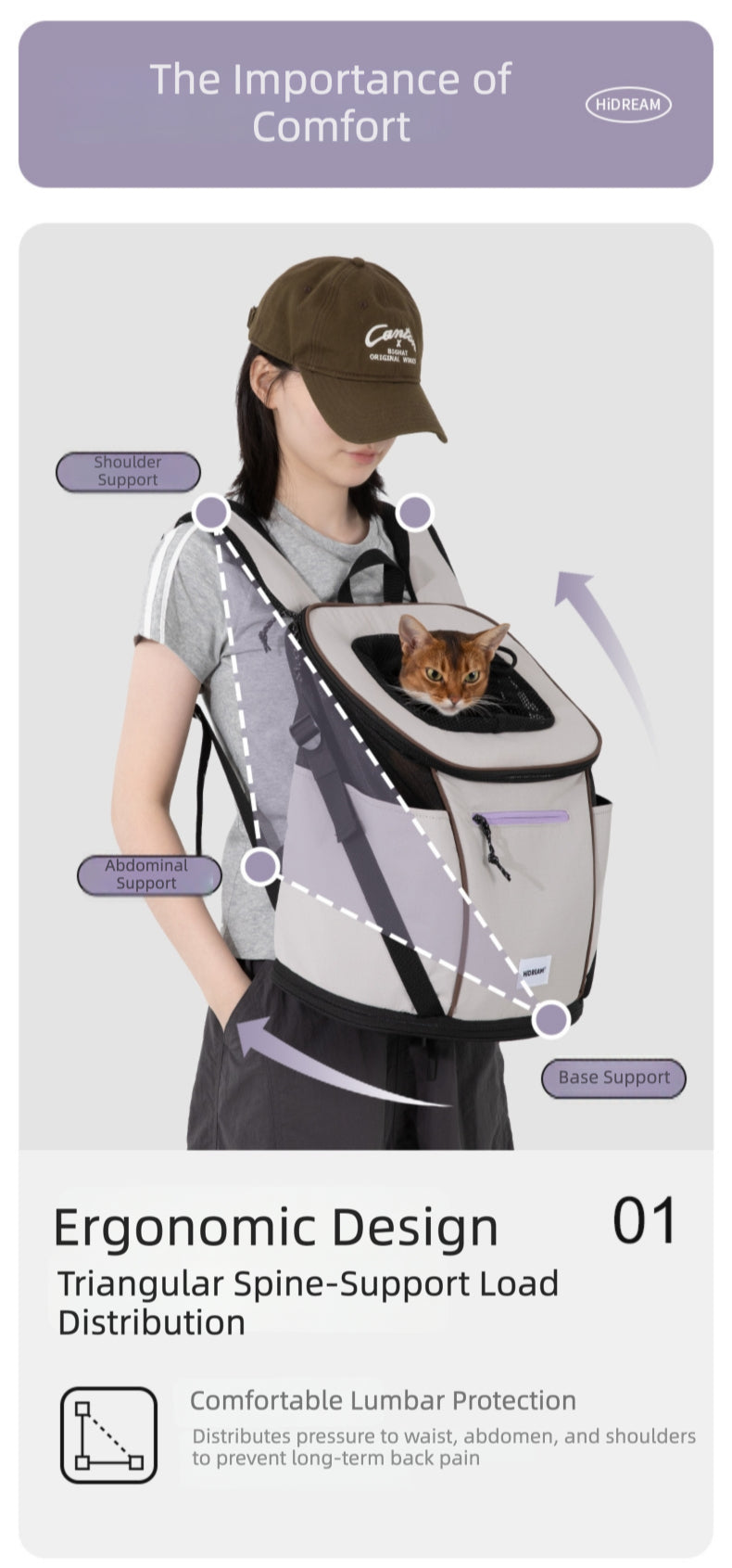 Lightweight Front-Carry Pet Carrier Backpack