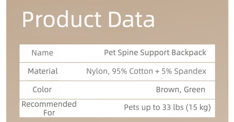 Spine-Friendly Horizontal Pet Carrier Backpack