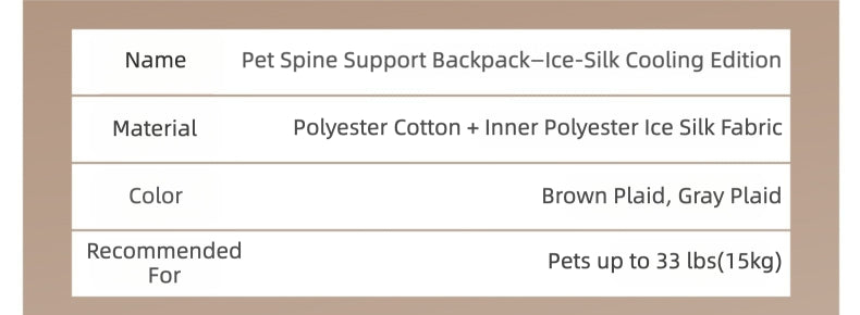 Ice-Silk Horizontal Pet Backpack Carrier with Spine-Friendly Support