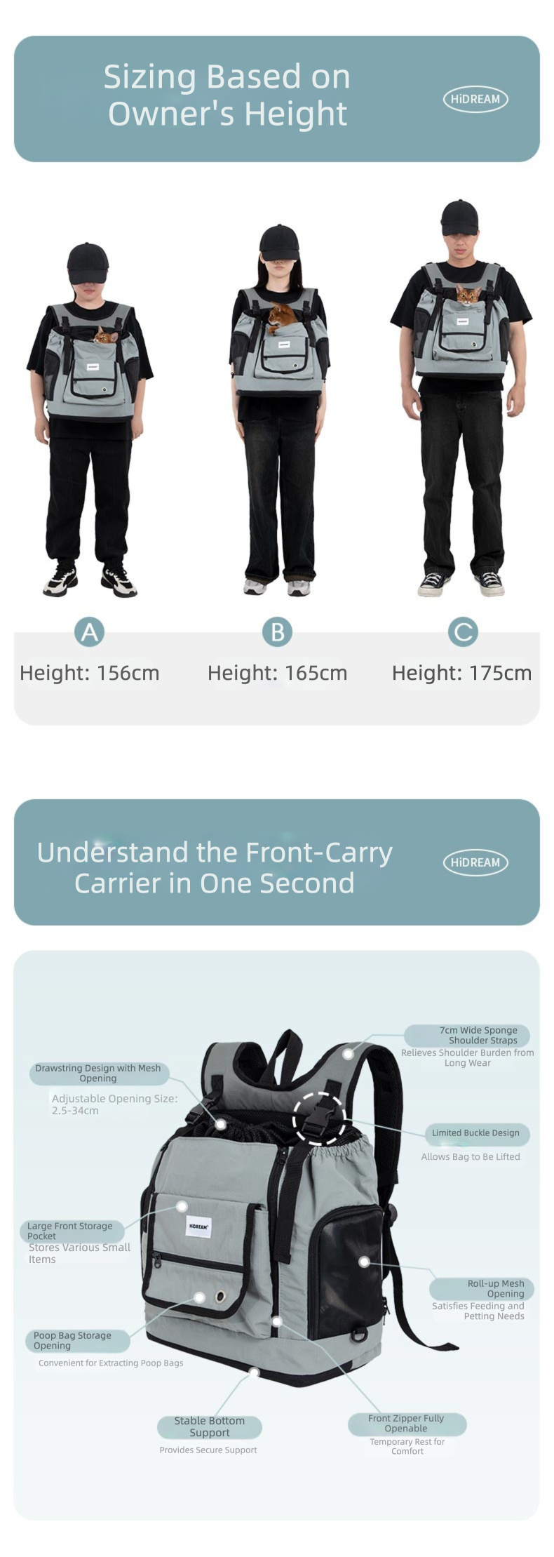 Mountain-Style Front-Carry Pet Backpack