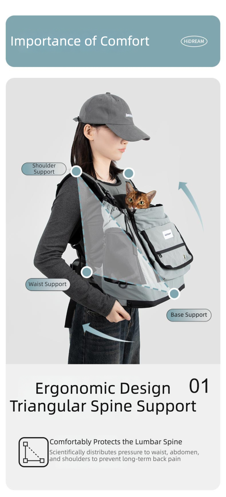 Mountain-Style Front-Carry Pet Backpack