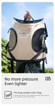 Hands-Free Front Carry Pet Backpack with Spine Support
