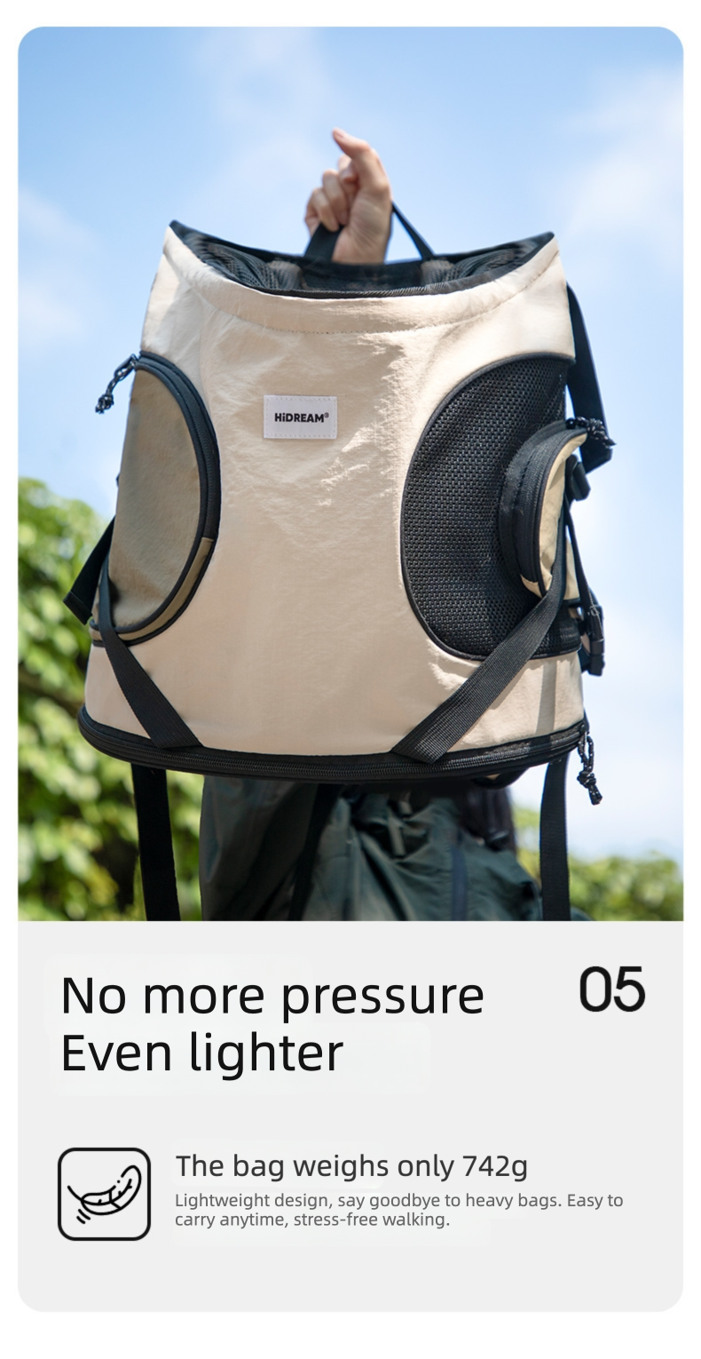 Hands-Free Front Carry Pet Backpack with Spine Support