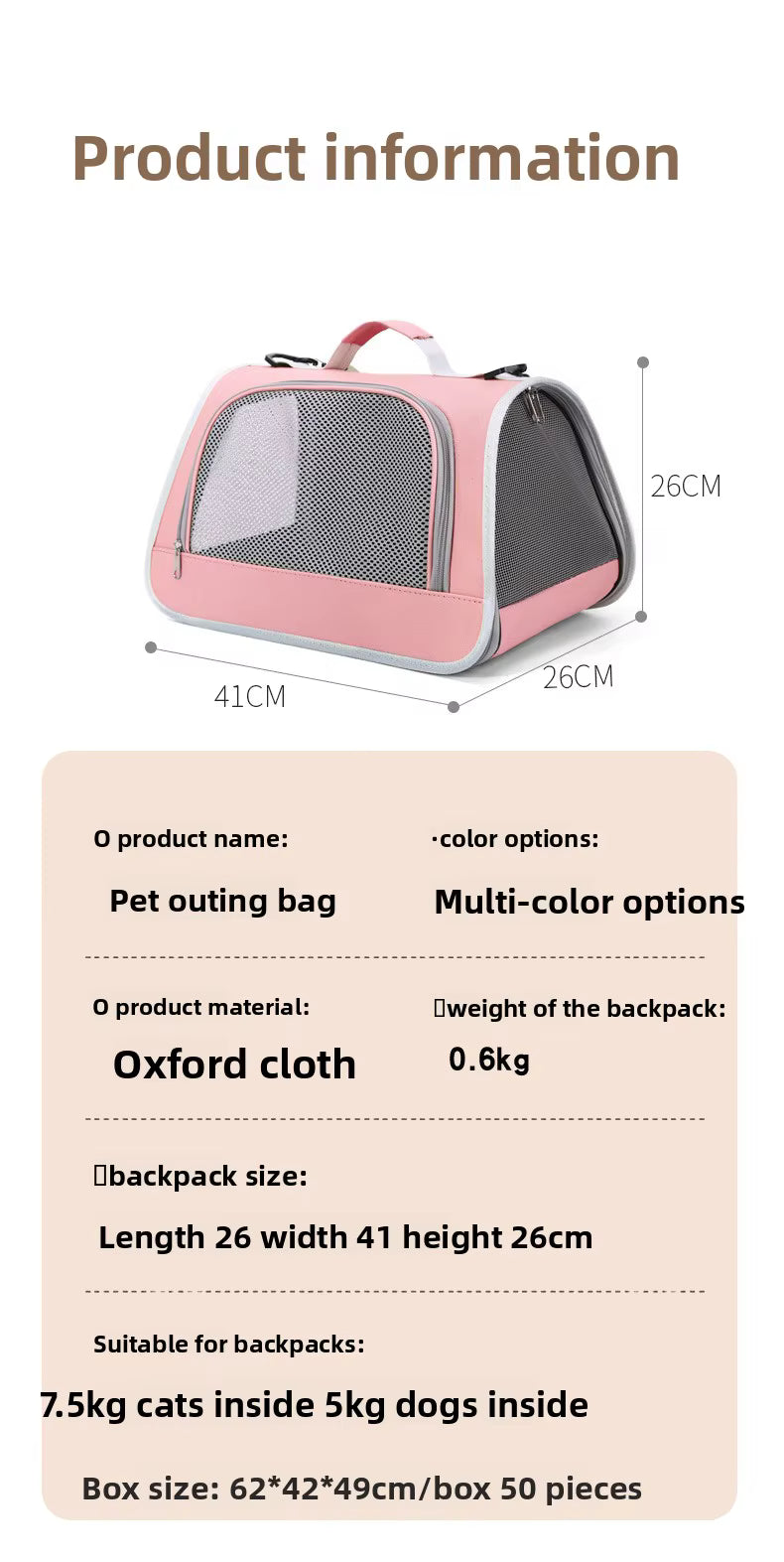 Soft-Sided Pet Carrier Tote for Travel