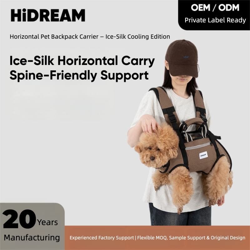 Ice-Silk Horizontal Pet Backpack Carrier with Spine-Friendly Support