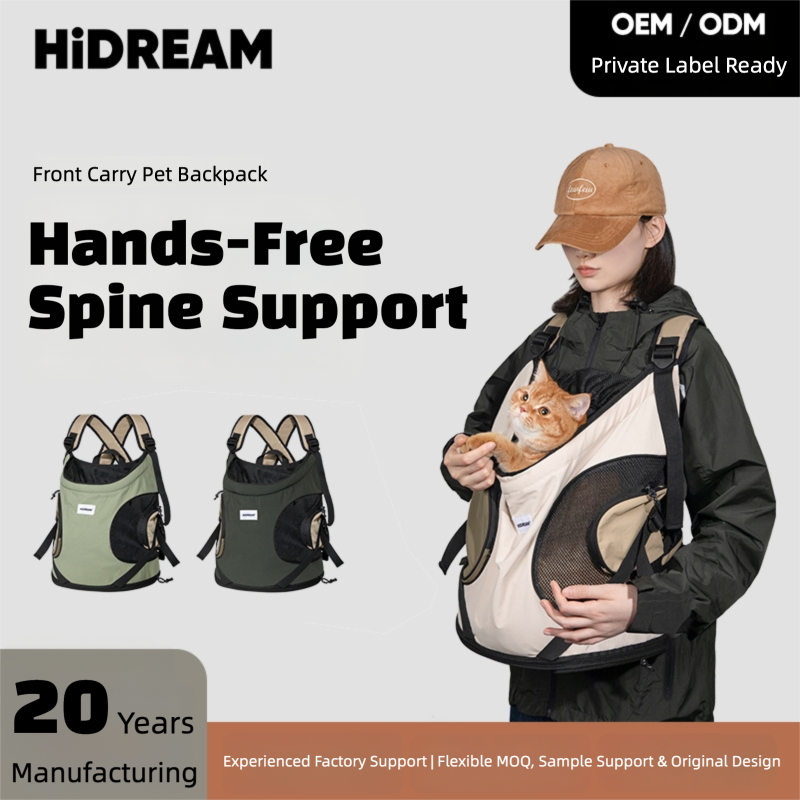 Hands-Free Front Carry Pet Backpack with Spine Support