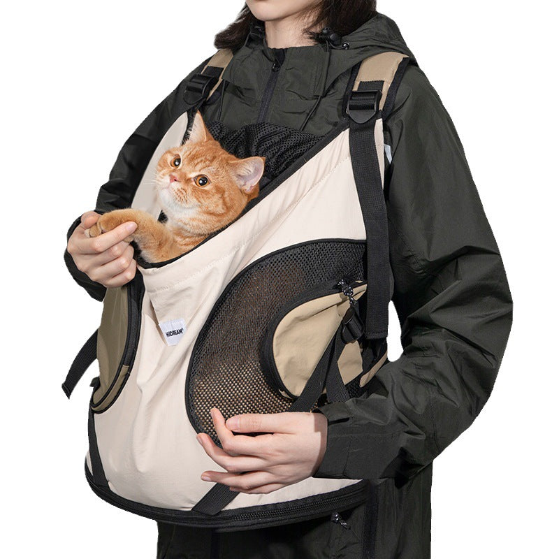 Hands-Free Front Carry Pet Backpack with Spine Support