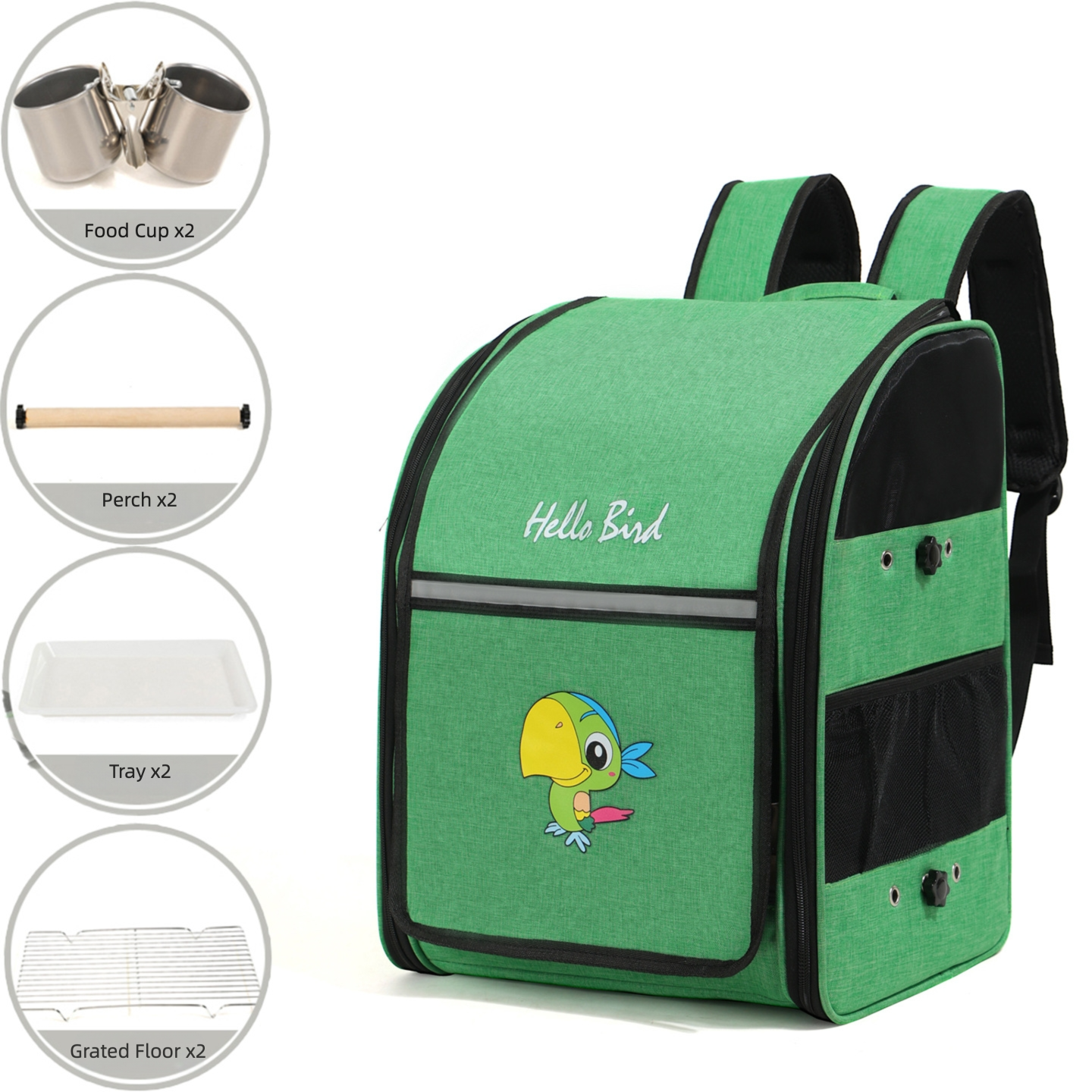 Double-Compartment Bird Carrier Backpack
