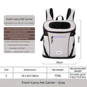 Lightweight Front-Carry Pet Carrier Backpack
