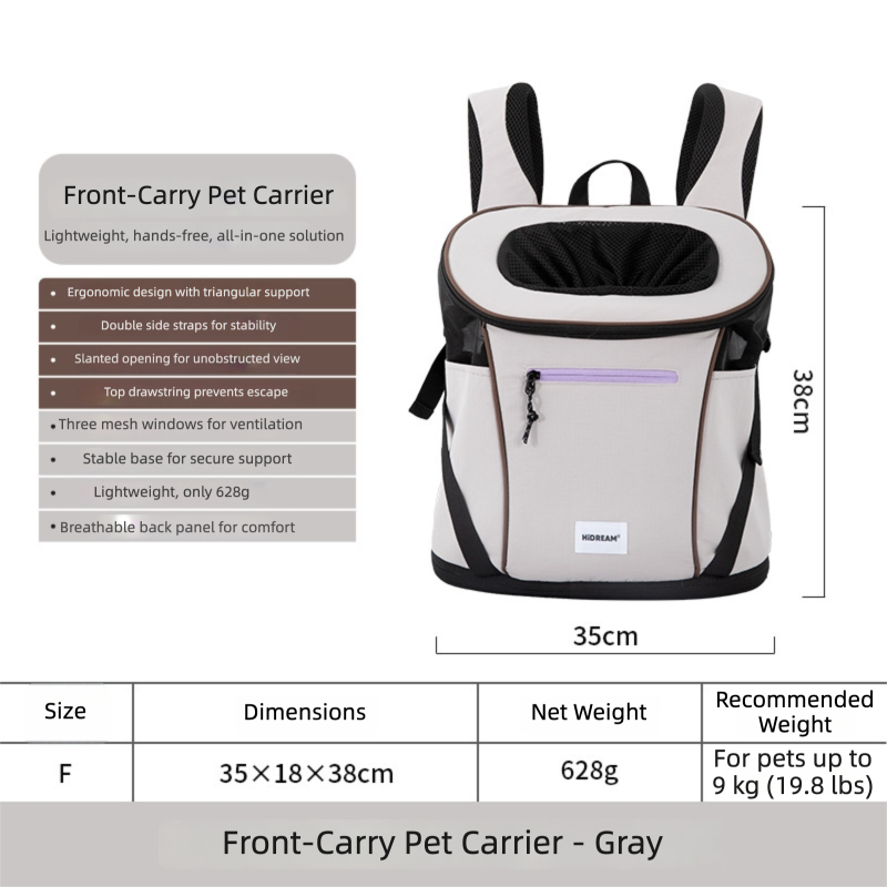 Lightweight Front-Carry Pet Carrier Backpack